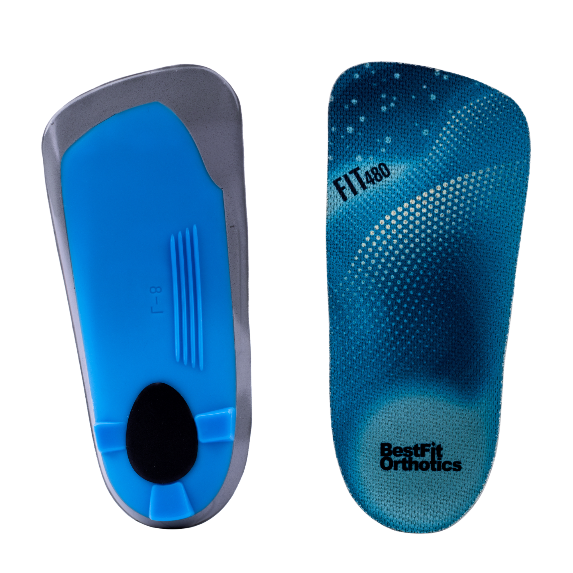 BestFit orthotic insole top cover and underside diagram