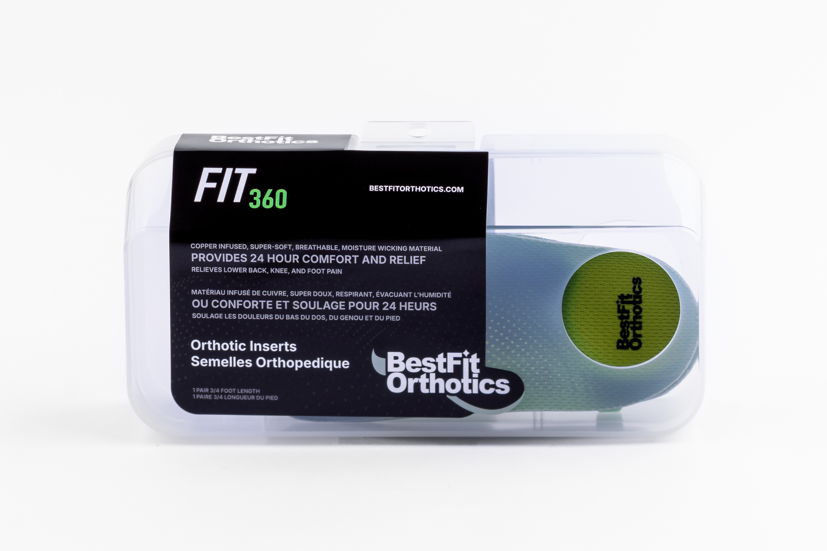 FIT360 Orthotic Inserts 3/4 Length